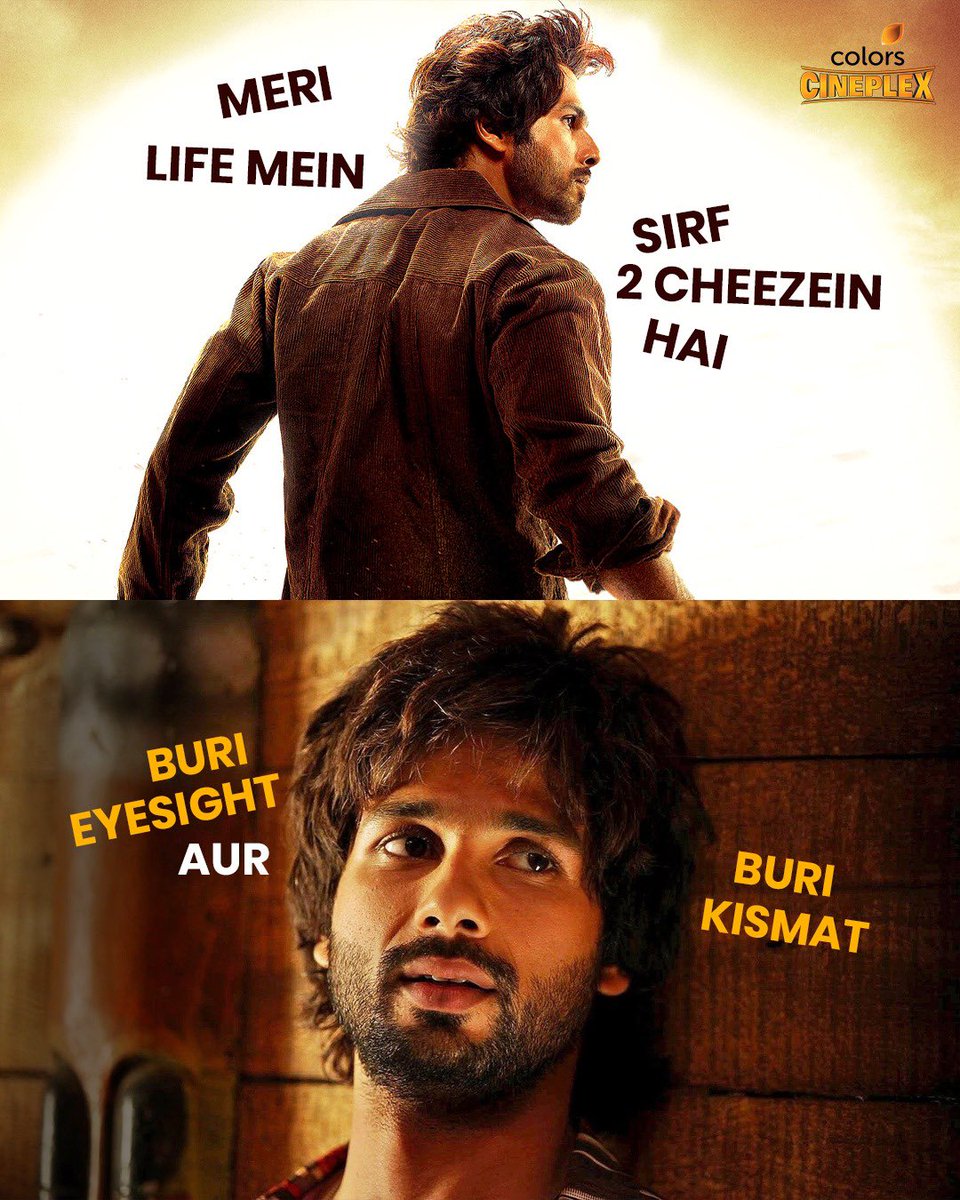 Colors_Cineplex's tweet photo. Let it be made clear 🙂

@shahidkapoor #ShahidKapoor 

#RRajkumar #TwoThings #Life #Sarcasm #Funny #BollywoodMovie #ColorsCineplex https://t.co/CY9wM48cf8