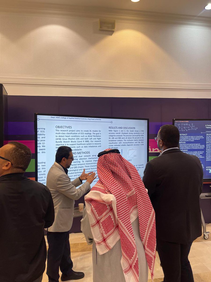 KFUCAMSOfficial's tweet photo. سعدت #جامعة_الملك_فيصل ممثلة بكلية #العلوم_الطبية_التطبيقية قسم إدارة وتقنية المعلومات الصحية بالمشاركة في مؤتمر #الذكاء_الاصطناعي_في_العلوم_الطبية الذي نظمته #جامعة_حائل تحت رعاية صاحب سمو أمير منطقة حائل, حيث قام بتمثيل المشاركة سعادة رئيس القسم د. مناهل بنت محمد الفريدان. https://t.co/viD84fZrUL