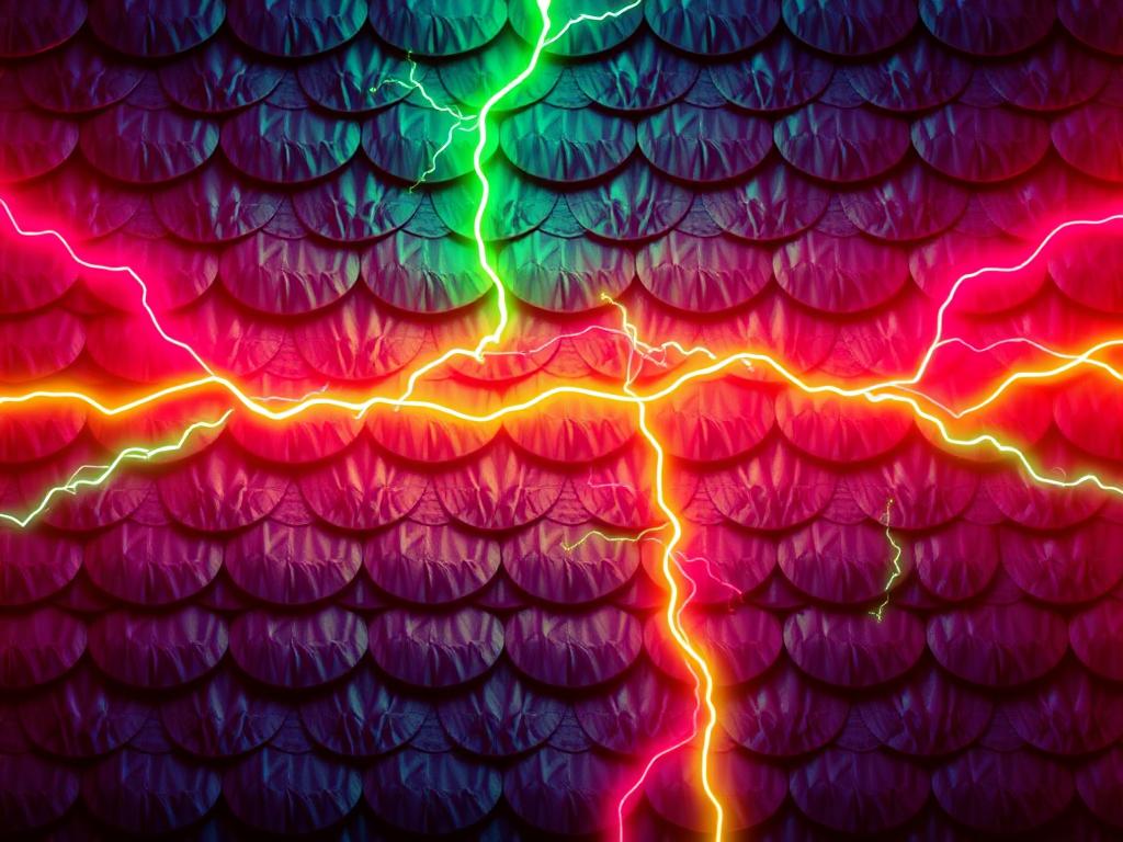 craftXandra's tweet photo. Pattern play with keeled scales and electric neons. I love getting opposing ideas to interact with each other. It's the whole fun of AI right? Making the impossible, possible? https://t.co/L56ctgLqxH