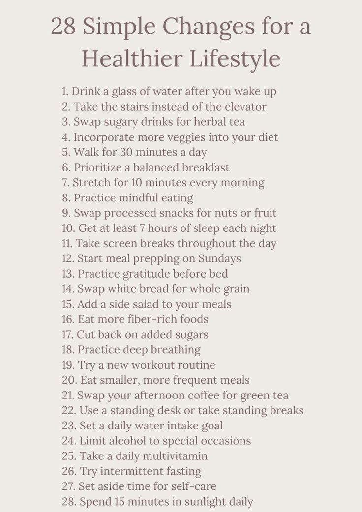 28 simple changes for a healthier lifestyle