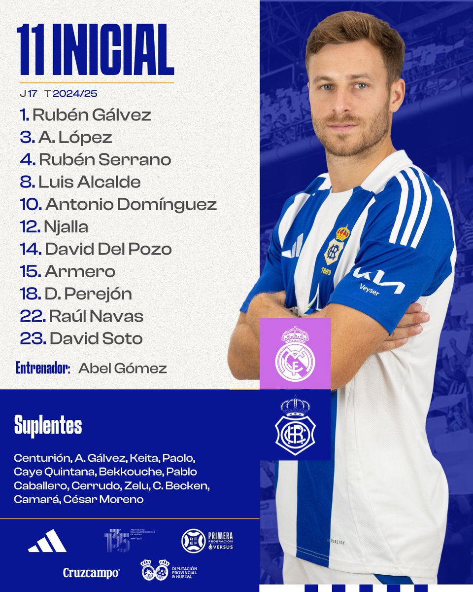 Este es nuestro 1️⃣1️⃣ inicial para el #RMCastillaRecre 

#UnicoSiempre #DecanoDelFutbolEspañol
