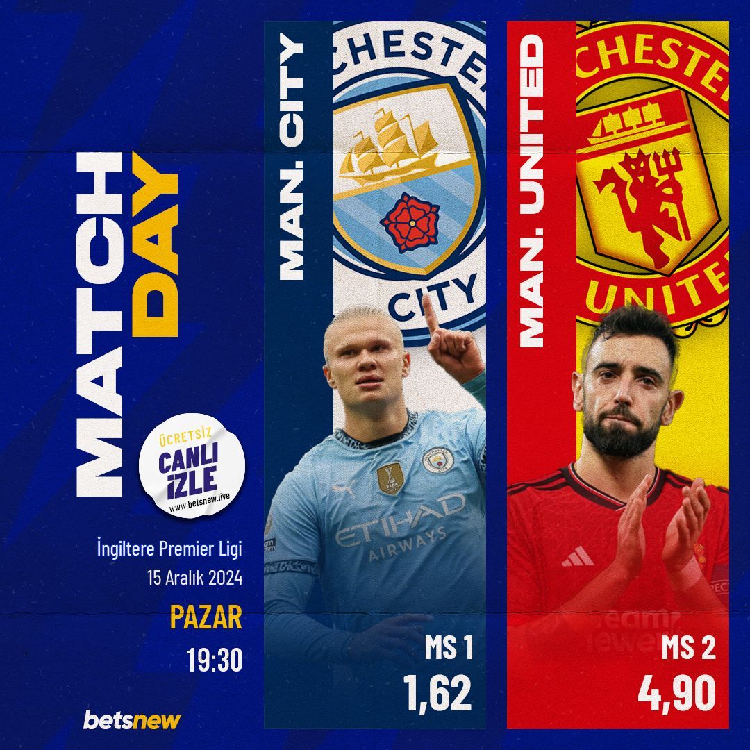 betsnew_tr's tweet photo. 🆚 Man. City x Man. United

🏆 Premier Lig
🗓 15.12.2024 
⏰ 19:30

Hemen Oyna 📲 https://t.co/K0F1KdIwrE https://t.co/LVVhIsXufL