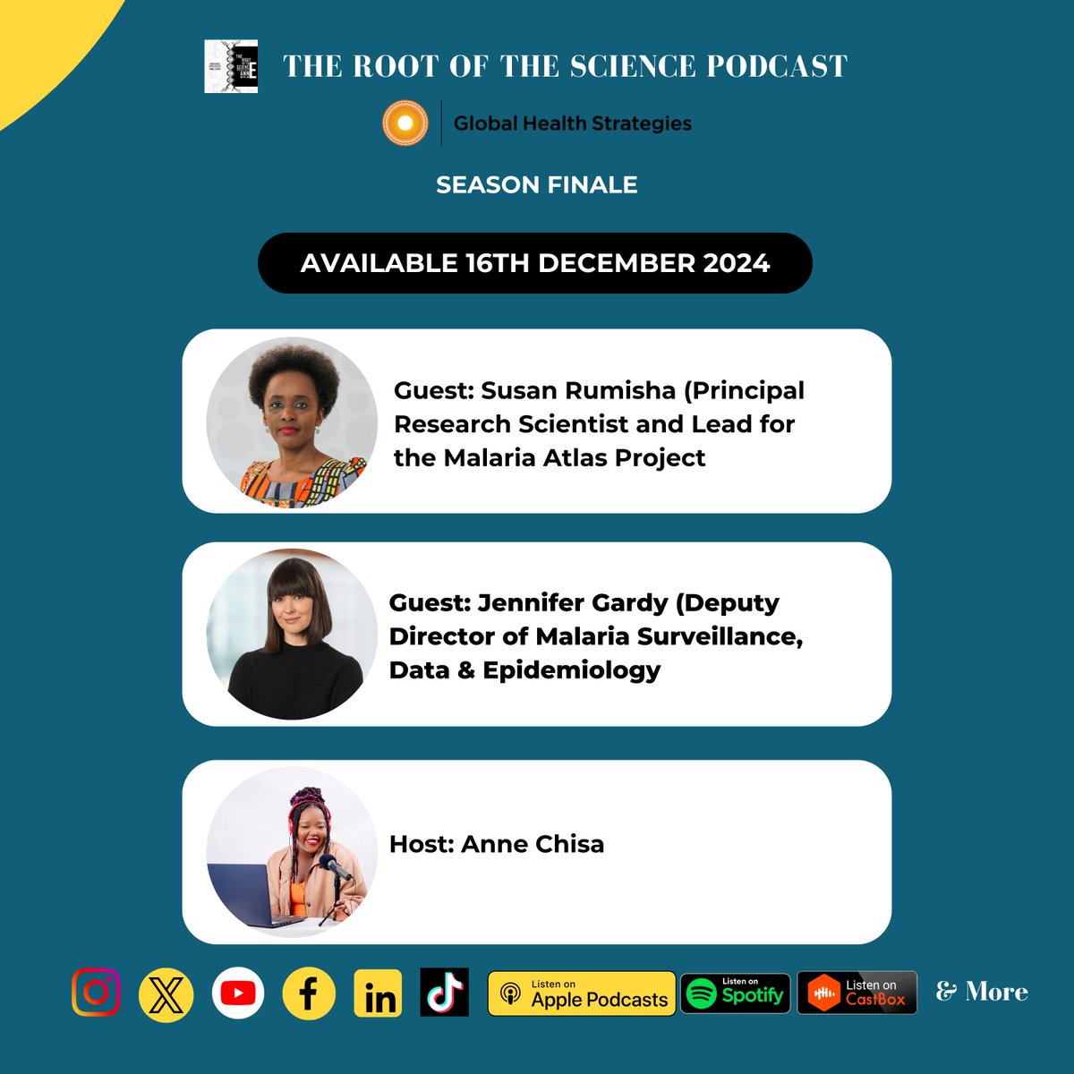 Don’t miss our final podcast of 2024! We discuss the fight against Malaria with Jenn Gardy (Gates Foundation) &amp; Susan Rumisha (MAP). Innovations, challenges, and a Malaria-free future, subscribe here: youtube.com/@RootofSciPod