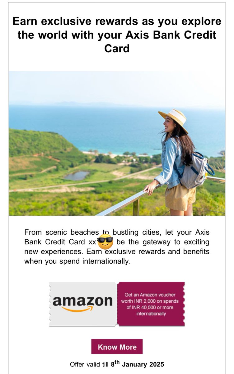 CreditCruze's tweet photo. 🚨Sweet ₹2K Amazon Pay Voucher offer for spending >₹40K internationally on the Axis Atlas credit card! 😎💳✨

How many of u got this offer? 👇
 #AxisAtlas #AmazonPayVoucher #InternationalSpend #AxisBank #CreditCardDeals #GrabTheOffer https://t.co/xOfVZ7M7oD