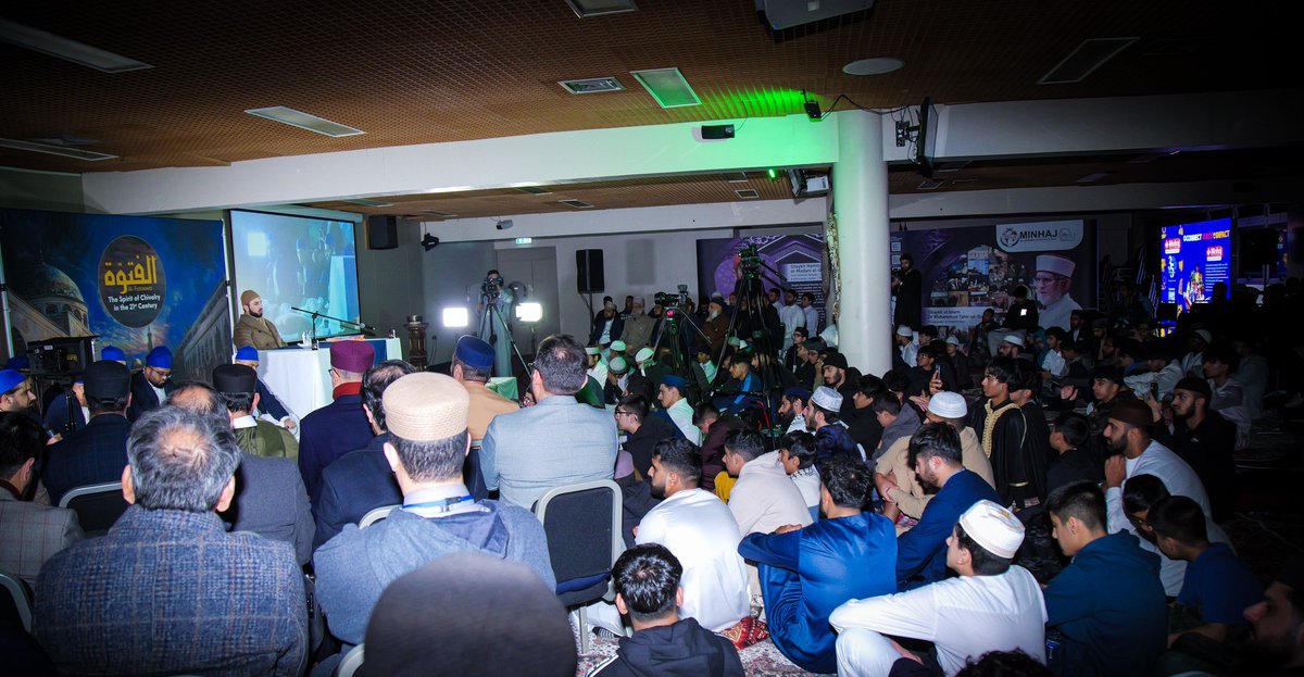 TahirulQadri's tweet photo. Shaykh-ul-Islam Dr. Muhammad Tahir-ul-Qadri graced the spiritual session on the second day of the Grand Mawlid Camp UK.

He congratulated Shaykh Hammad Mustafa al-Madani al-Qadri for delivering heartfelt, transformative, and spiritually uplifting lectures during the camp. Shaykh-ul-Islam emphasized that this Grand Mawlid Camp is specifically for the youth, offering them a unique opportunity to enlighten their minds, deepen their spirituality, and renew their commitment to the path of righteousness. It provides a platform for self-purification and spiritual empowerment, enabling participants to strengthen their hearts, minds, and souls in their journey toward overcoming the lower self.

He extended heartfelt congratulations to the President of MQI UK, Syed Ali Abbas Bukhari, as well as all regional presidents, general secretaries, Minhajian scholars, and the dedicated management teams of Minhaj-ul-Quran across various regions. Their collective efforts, commitment, and hard work have made this inspiring three-day camp a monumental success. 

Shaykh-ul-Islam also prayed for their continued strength and divine guidance in their mission to uphold and advance Allah's Deen.

Special recognition was given to the MWF Team, including Faisal Hussain and Adnan Sohail, along with Mubeen Hussain, Haris Khan, Humayoun Farooq, Adil Khan, Hafiz Ahmad Shabbir, Hafiz Ahmad Raza, Faizan Tahir, Hassan Raza, Saad Farooq, Huzaifa Yamani, and the MMG team for their exceptional contributions in organizing the camp. Shaykh-ul-Islam further congratulated the participants and their parents for their dedication and commitment to this spiritual journey.

#GrandMawlidCampUK #YouthSpirituality #MQI #SelfPurification #SpiritualEmpowerment #ShaykhHammadMustafa #ShaykhulIslam @HammadQadriMQI