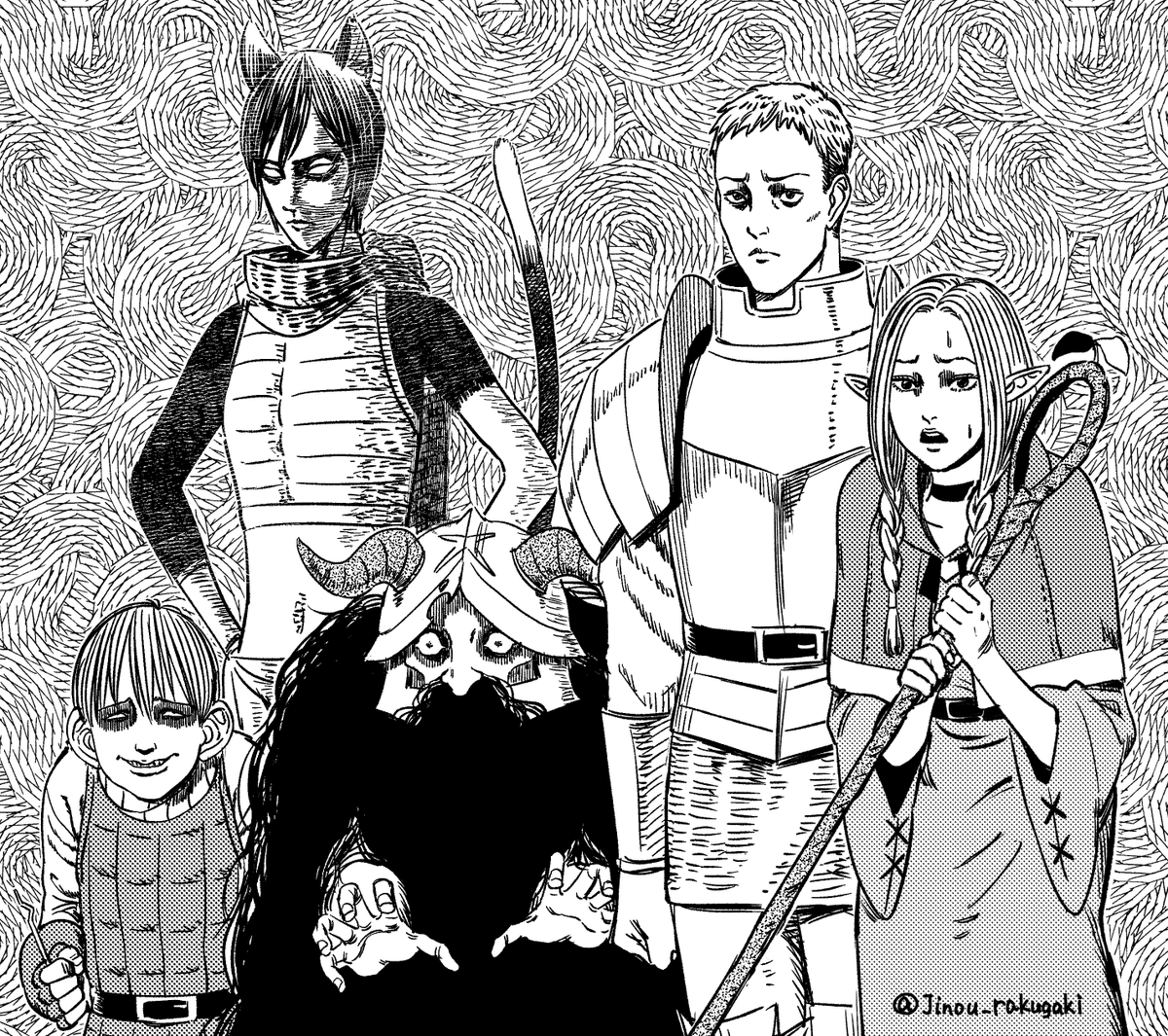 Jinou_rakugaki's tweet photo. 原画展行ってからドハマリして描いたやつ
 #今年一番伸びた絵を貼る https://t.co/3r9vfL2XvS