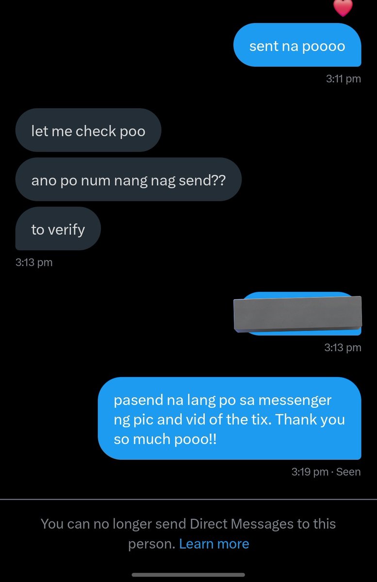 mingyunjincart's tweet photo. PLEASE DON'T TRANSACT TO @vinluv__ !!! SCAMMER
AFTER I SENT MY PAYMENT NABLOCK NA AGAD AKO TAPOS NGAYON NAG POPOST NA NAMAN SYA NG MGA TIX FOR SALE PLS BE EXTRA CAREFUL WHEN SENDING MONEY (don't be like me huhu)

POSTING FOR AWARENESS, I won't delete unless makuha ko ulit pera ko https://t.co/fvE89zv3eH
