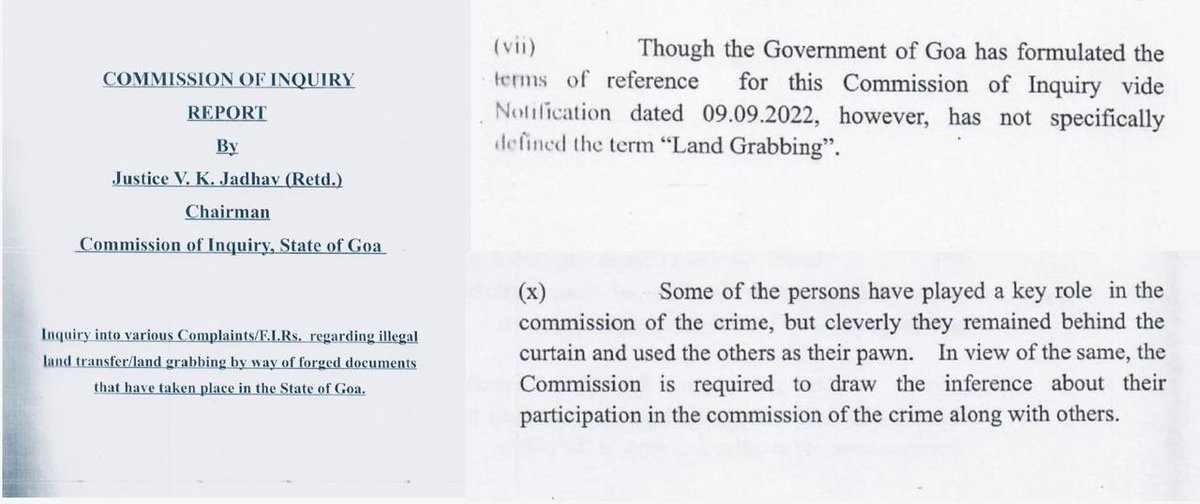 VijaiSardesai's tweet photo. INQUIRY REPORT ON LAND GRAB IMPLIES GOVT ATTEMPTS TO SABOTAGE THE INQUIRY ITSELF. By not specifically defining the term ‘Land grabbing’, @GovtofGoa has constrained the Commission of Inquiry from effectively, and conclusively, getting to the bottom of this elaborate scam, and effectively watered down its findings. This in itself is criminal, and points to collusion, and efforts at the highest levels of the @BJP4Goa government to protect the culprits. The report also indicts ‘some people’ who have ‘cleverly remained behind the curtain’. #Goans have a right to know who the establishment is hiding behind the curtain, and they hold the @goacm directly responsible for turning Goa into a highly corrupt state. That’s why he should immediately resign. #GoaCMResign