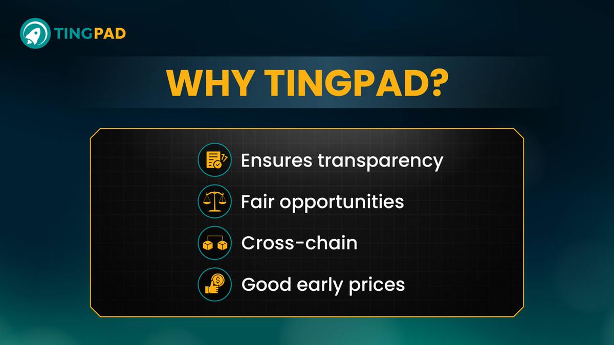 TingPadCrypto's tweet photo. π Why TingPad is your go-to Launchpad:
β
Rigorous project vetting ensures transparency.
β
Fair opportunities for all investors.
β
Cross-chain support for limitless possibilities.
β
Quality projects, good early prices create high profits
#Blockchain #TingPad https://t.co/sBxkxxRrUk