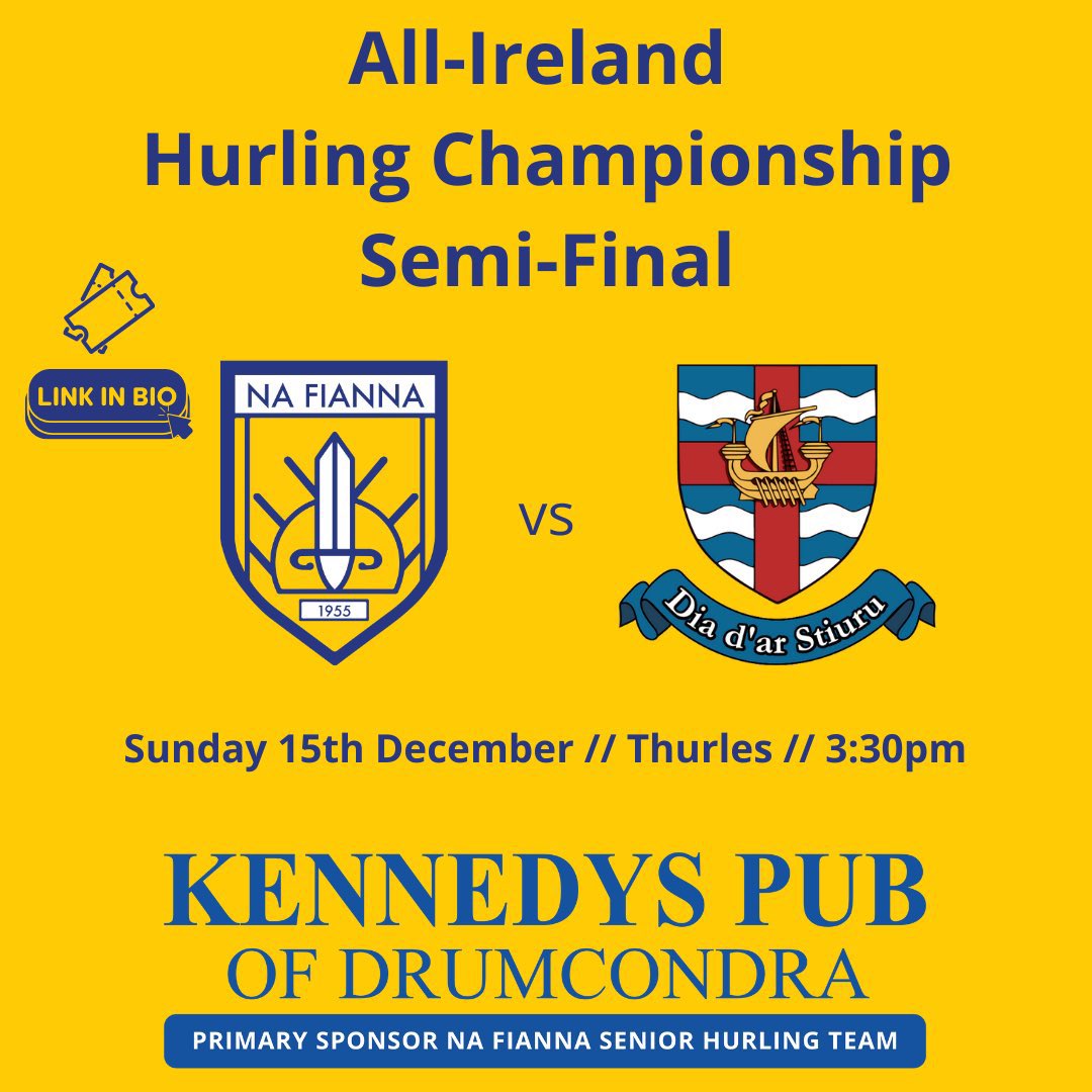 clgNaFianna's tweet photo. 🔷🔶🔷IT’S GAME DAY🔶🔷🔶🔷
All the best and good luck to the players and management as the take on @LoughreaHurling in the Club All Ireland Senior Hurling Semifinal in Semple Stadium, Thurles, 3.30pm

Time to hit the road whether by bus 🚌 car 🚙 or train 🚂 keep safe and have a great day supporting the lads 🔶🔷 

For those who cannot travel the game is live on TG4 
#NaFiannaAbú 🟨🟦