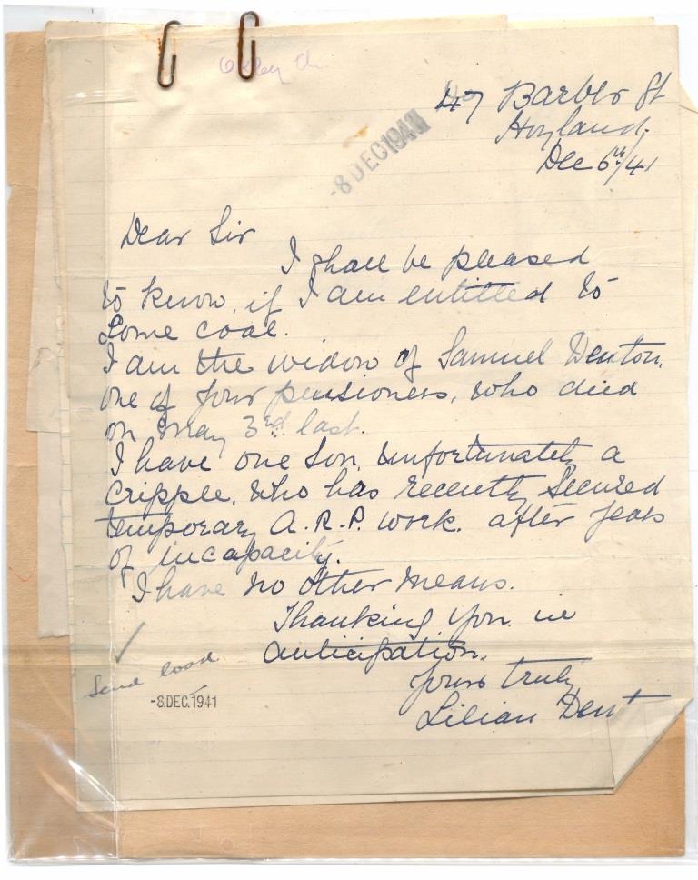 Barnsley Archives & Local Studies (@barnsarchives) on Twitter photo #ArchiveAdventCalendar In December 1941, Mrs Denton a miner's widow, wrote to the Fitzwilliam Estate to ask about her Christmas coal allowance, given to miners from the Elsecar pits until nationalisation in 1947 A fascinating insight into a lost local tradition <a href="/DiscoverElsecar/">Elsecar Heritage Centre</a> #ArchiveAdventCalendar In December 1941, Mrs Denton a miner's widow, wrote to the Fitzwilliam Estate to ask about her Christmas coal allowance, given to miners from the Elsecar pits until nationalisation in 1947 A fascinating insight into a lost local tradition <a href="/DiscoverElsecar/">Elsecar Heritage Centre</a>