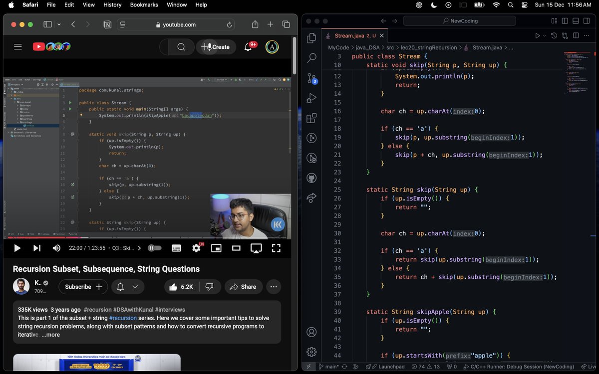anikchand461's tweet image. 🌟 Day 56 of #100DaysOfDSA 🚀
💡 What I Learned Today:
✂️ Removing a specific string or character using Recursion 🤖
#AlgorithmChallenge #ProgrammingLife #MasteringRecursion #DeveloperJourney #HackTheCode 💻✨