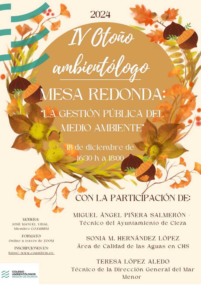 🍁Otoño Ambientólogo 2024🍁

Mesa redonda: La gestión pública del Medio Ambiente. Abriendo camino.

lnkd.in/dyWVZgPS