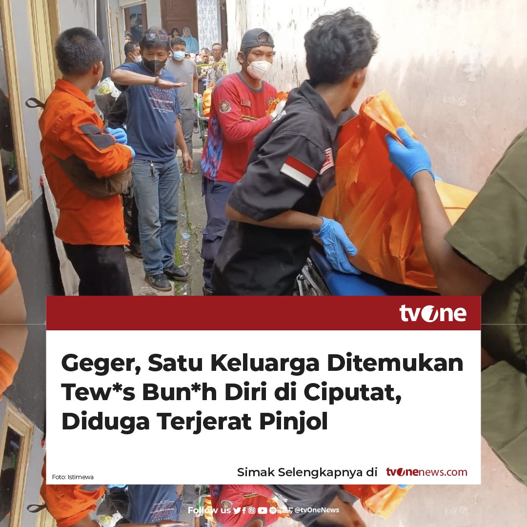 tvOneNews's tweet image. Satu keluarga terdiri dari suami AF (31), istri YL (28), dan anak balita AA (3) ditemukan tewas diduga bunuh diri di Ciputat Timur, Tangerang Selatan, Minggu (15/12/2024). Peristiwa ini terungkap setelah saksi menemukan korban terbaring kaku di dalam rumah. AA sempat dibawa ke…