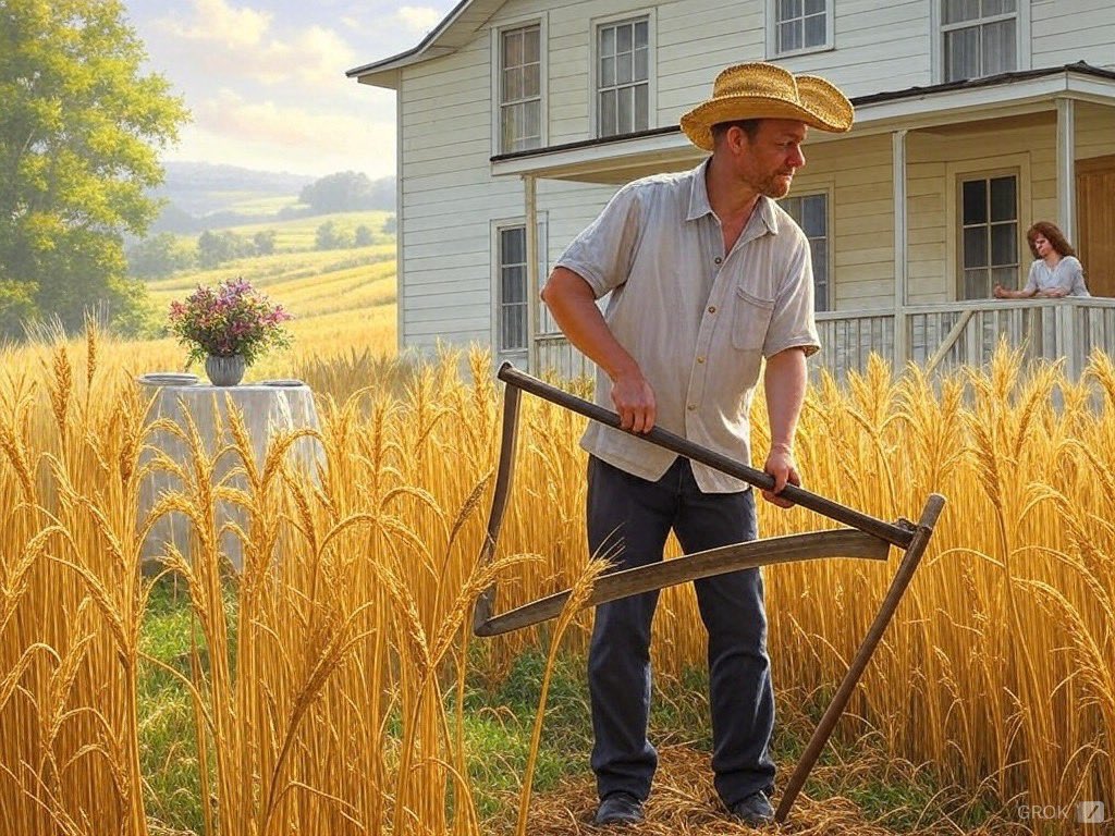 Nachokeys21's tweet image. #vss365 #threshold 

‘Farm Hands’

Wheat thresher; stalks fold,  
a scythe back and forth. 

Wrapped porch, a threshold,  
and you&apos;re bent at a forty-five,  
feet swept out,  
just like this sliced cellulose.  

Cantilever o&apos;er bannister;  
you&apos;re framed by the foyer,  
a key…