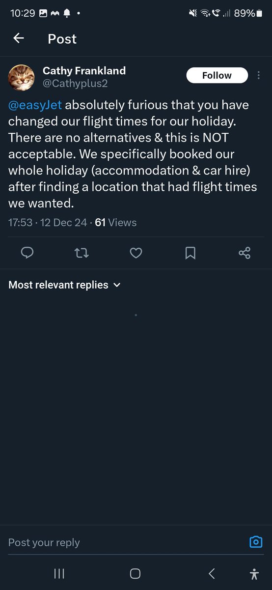 ap3489's tweet photo. Seems @easyJet have sold a load of flights they never intended on fulfilling. Paid more for midday flight given night flight "at no cost" basically been robbed by easyJet for believing their offered flights @BBCWatchdog @ABTAtravel @TheSun @MailOnline @WhichUK https://t.co/B2WqUlQK50