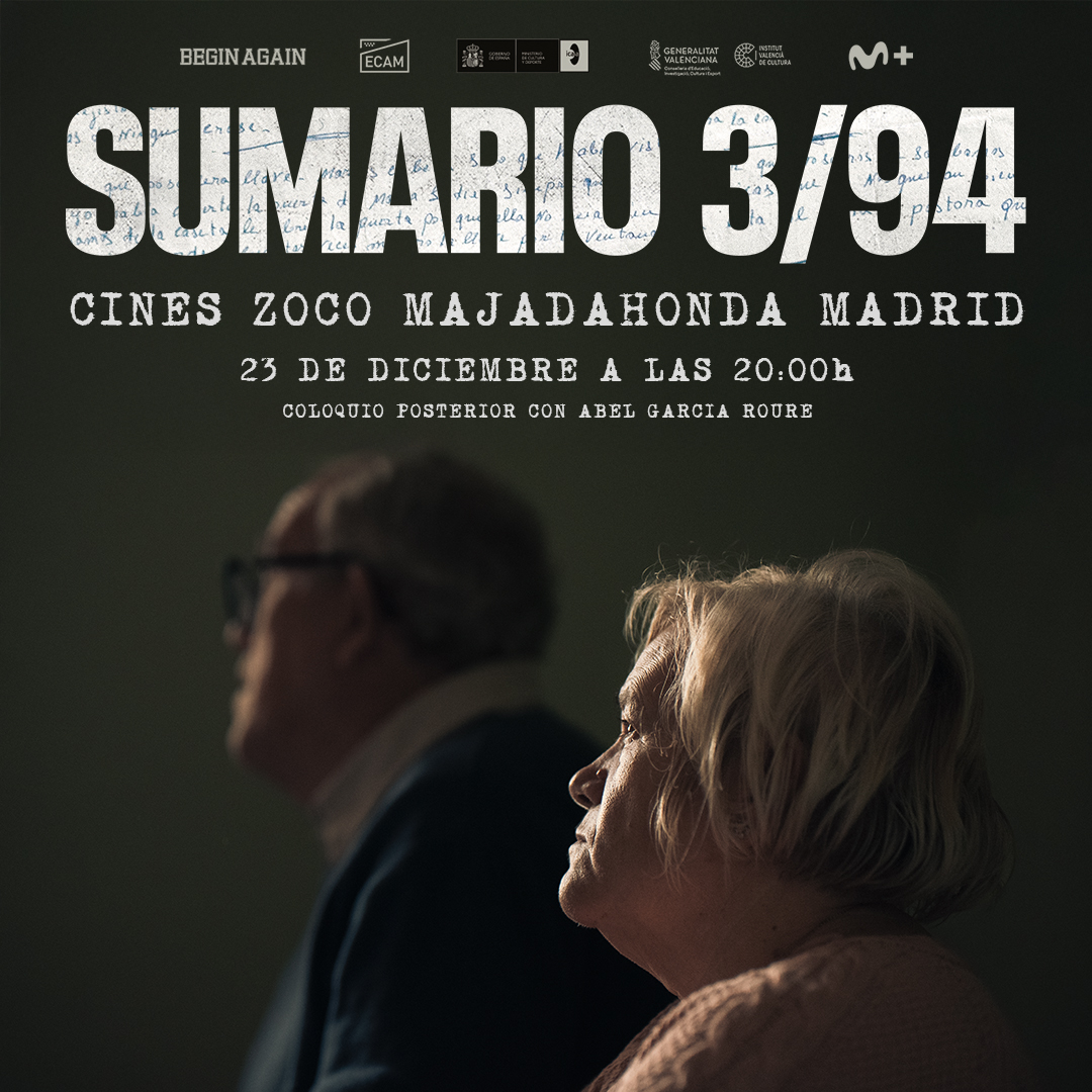 beginagainfilms's tweet photo. 📽️ Sumario 3/94, llega a los Cines Zoco.
📅 23 de diciembre, 20:00h
📍 Cines Zoco – Majadahonda (Madrid)
🎤 Coloquio posterior con el director, Abel García Roure.
#Sumario3/94 https://t.co/a3cPAhT3bq
