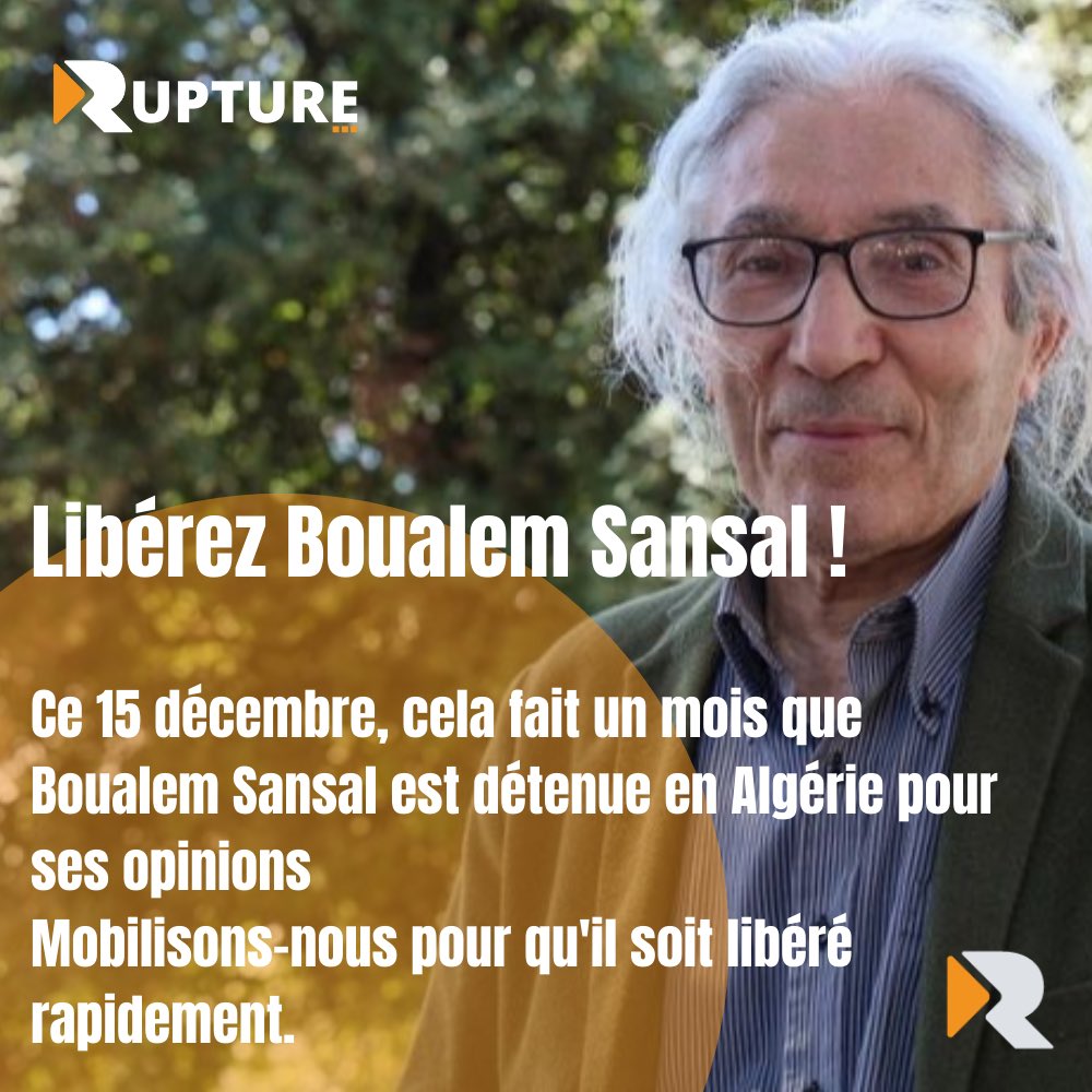 IL EST EN DÉTENTION DEPUIS UN MOIS

BoualemSansal en attente… de quoi ?

Ce 15 décembre, cela fait un mois qu’est en détention l’écrivain# BoualemSansal arrêté le 16 novembre à son retour à Alger; il rentrait chez lui, car il réside (et a toujours résidé) en Algérie.