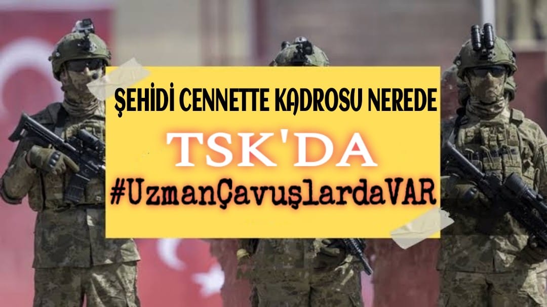 Türk Silahlı Kuvvetlerimizin en fazla şehit, gazi veren camiası UzmanÇavuş 'lar  Cumhurbaşkanımız <a href="/RTErdogan/">Recep Tayyip Erdoğan</a>'a sesleniyor.
Sayın Cumhurbaşkanım, 
Kadrolu şehit olmak istiyoruz mesleki güvence istiyoruz.
<a href="/tcsavunma/">T.C. Millî Savunma Bakanlığı</a>
<a href="/TC_icisleri/">T.C. İçişleri Bakanlığı</a>
<a href="/alitilkici38/">Ali Tilkici 🇹🇷</a> 
#UzmanÇavuş
#UzmanÇavuşlardaVAR