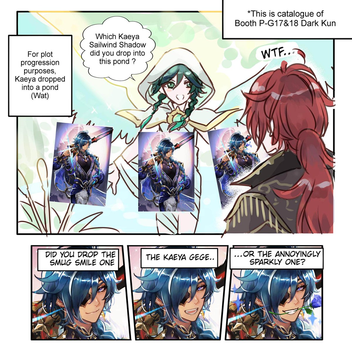 Comic Fiesta Catalogue Part 4!
Sorry, I couldn't resist making weird shit comic out of the Kaeya 😂
#comicfiesta2024
#CF2024 #honkaistarrailfanart #honkaistarrail #GenshinImpactfanart #GenshinImpact