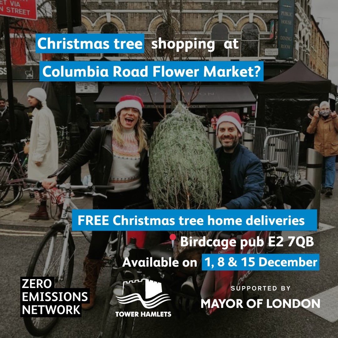 Zero Emissions Network (@zeroemissionsn) on Twitter photo 🎄Lovely morning down at <a href="/ColumbiaRoad/">Columbia Road Market</a> flower market today!
🚴♀️Get a FREE journey home with your Christmas tree or plants today with <a href="/pedalmeapp/">Pedal Me</a>
📍Find us outside the <a href="/birdcage_pub/">Birdcage Pub</a>
#Treebybike #BetterbyBike
<a href="/TowerHamletsNow/">Tower Hamlets Council</a> <a href="/hackneycouncil/">Hackney Council</a> 🎄Lovely morning down at <a href="/ColumbiaRoad/">Columbia Road Market</a> flower market today!
🚴♀️Get a FREE journey home with your Christmas tree or plants today with <a href="/pedalmeapp/">Pedal Me</a>
📍Find us outside the <a href="/birdcage_pub/">Birdcage Pub</a>
#Treebybike #BetterbyBike
<a href="/TowerHamletsNow/">Tower Hamlets Council</a> <a href="/hackneycouncil/">Hackney Council</a>