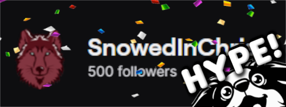 SnowedInChris's tweet photo. 🎊500 FOLLOWERS REACHED!🎊

I cannot believe the immense support I've received from everyone. 🤍

All from a humble beginning; A wish, a game, and determination. 

Here's to another great year! 

Cheers! 🍷

#twitch #followersgoal #twitchgoal #twitchmilestone https://t.co/9ZYOYxlcpO