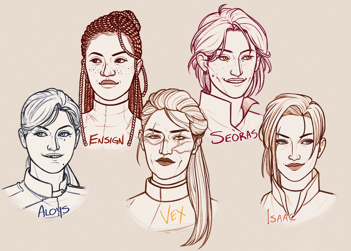 *forces your fem* They're all ladies now.

Had the urge to genderbend my OCs for no real reason, but it wound up being good study &amp; practice.

Might do more later on, but who's to say.

#ocart #art #illustration