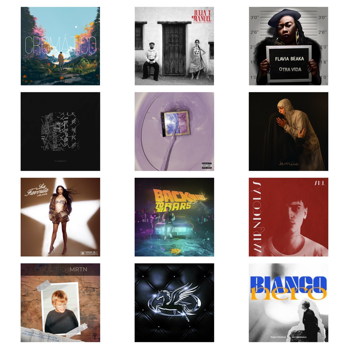 I 12 àlbums de rap en castellà que m'han agradat molt d'aquest 2024:

1. <a href="/Chamanmadrid/">Chaman</a> - Cromático
2. <a href="/creoquejulia/">menudafaena</a> x Manu Beats - Julia y Manuel
3. <a href="/FlaviaBeaka/">Flavia Beaka</a> - Otra vida
4. <a href="/elfuerads/">El Niño Más Listo Del Mundo a.k.a FueraD$</a> - Fanzine
5. <a href="/HideTyson/">HIDE TYSON</a> x <a href="/Elsokez/">Sokez.</a> x <a href="/TrozosG/">Trozos de groove</a> - Las palomas que no vuelan / La ley del azar