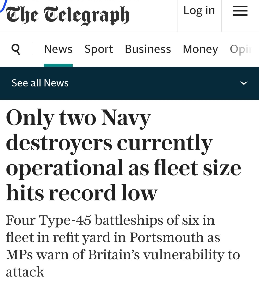 Look how they massacred ma boy, British Navy has only 2 desroyers operational and both of its aircraft carriers have issues. British Navy is no longer a blue navy.