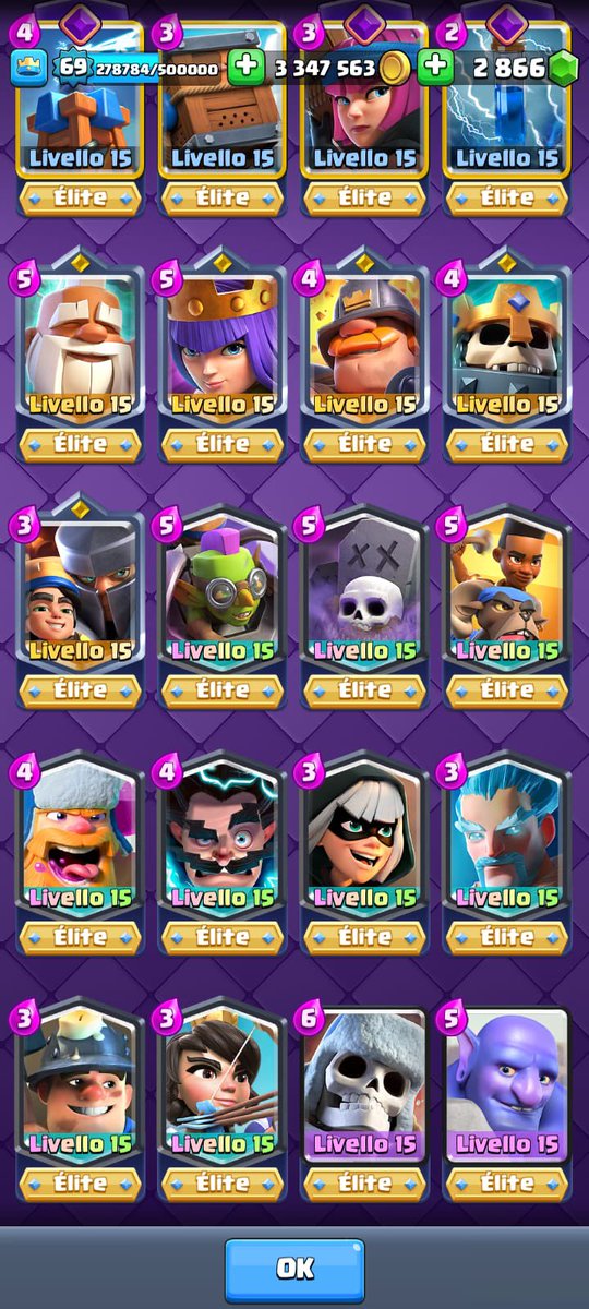 Selling this acc . All evos + all elites . Only 25 cards level 14 . Dm for price