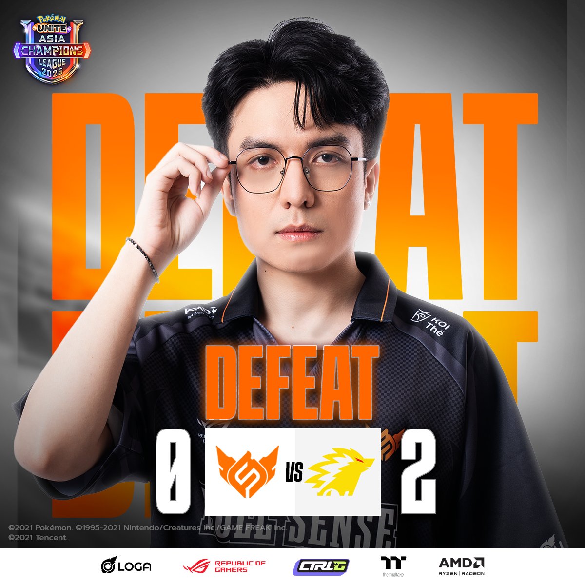 fullsense_gg's tweet photo. Result of Pokémon UNITE Asia Champions League 2025 - Southeast Asia

FULL SENSE [0 - 2] ONIC

ยังต้องปรับปรุงกันต่อ เจอกันแมตช์ต่อไปมกราคมครับ! 🫡

#FULLSENSE #FSPokémonUNITE #FSFLYHIGH
#PokémonUNITE #PUACL2025
#LOGA #ROGTH #Thermaltake #AMD #CtrlG https://t.co/75YyUdrbdz