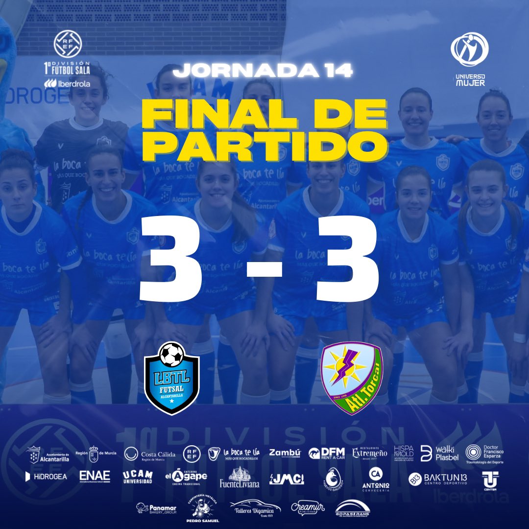 🔚 Final de la jornada 14

La Boca Te Lía Futsal Alcantarilla 3
Nueces de Ronda Atlético Torcal FS 3

#blueeagles #partido #futbolsala #futbolsalafemenino #primeraiberdrolafs #nuestromomento #lbtl #lbtlfutsal #lbtlfutsalalcantarilla #alcantarilla #Murcia