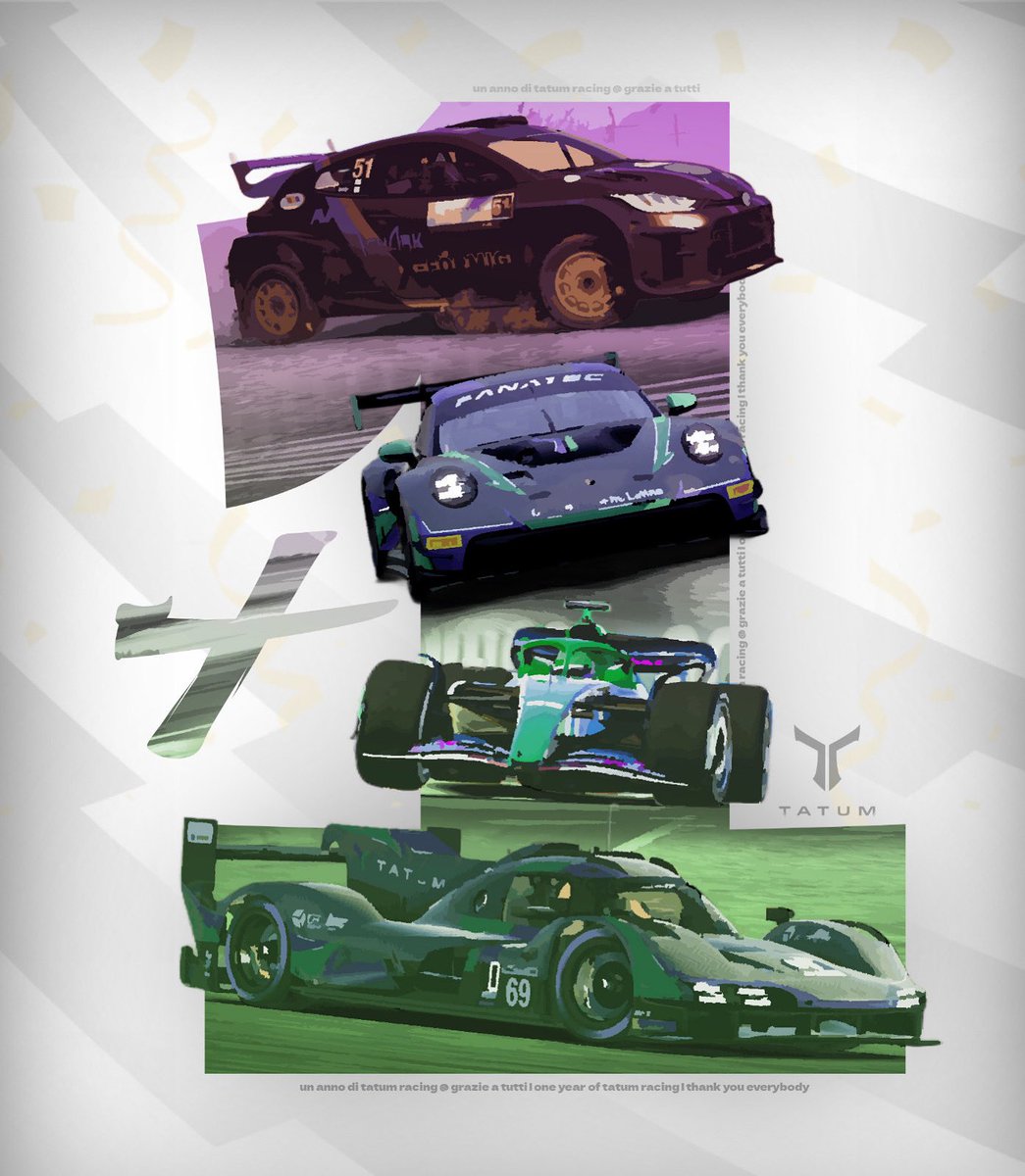 ONE YEAR OF US 💜💚
Thanks to everyone, 80+ People behind this massive and loving Project, and the best is yet to come.

You are not ready for 2025… ⏳
#TatumEsports #TatumRacingTeam #SimRacing
