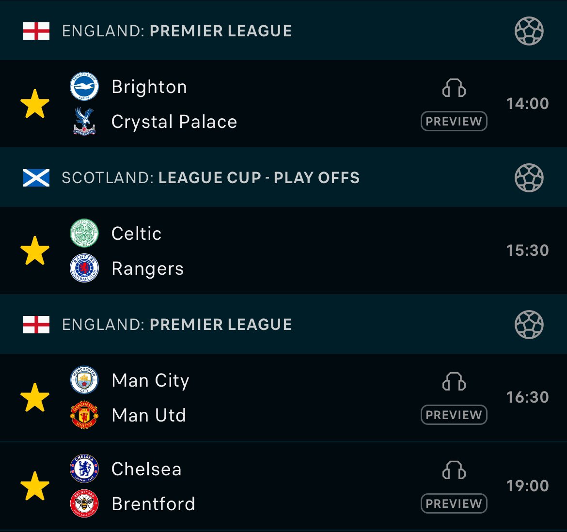 BennyBoyTips's tweet photo. 🔥 THAT IS SOME LINEUP OF GAMES!

Here’s what I have planned:

⭐️ Rivalry Cross Match Special
🏟️ Brighton v Palace Bet Builder
🏴󠁧󠁢󠁳󠁣󠁴󠁿 Old Firm Cards Special
🏟️ Manchester Derby Bet Builder
⚽️ Sunday Goals Acca

SMASH THAT ❤️ IF YOUR IN! https://t.co/3I8tR1K8kd