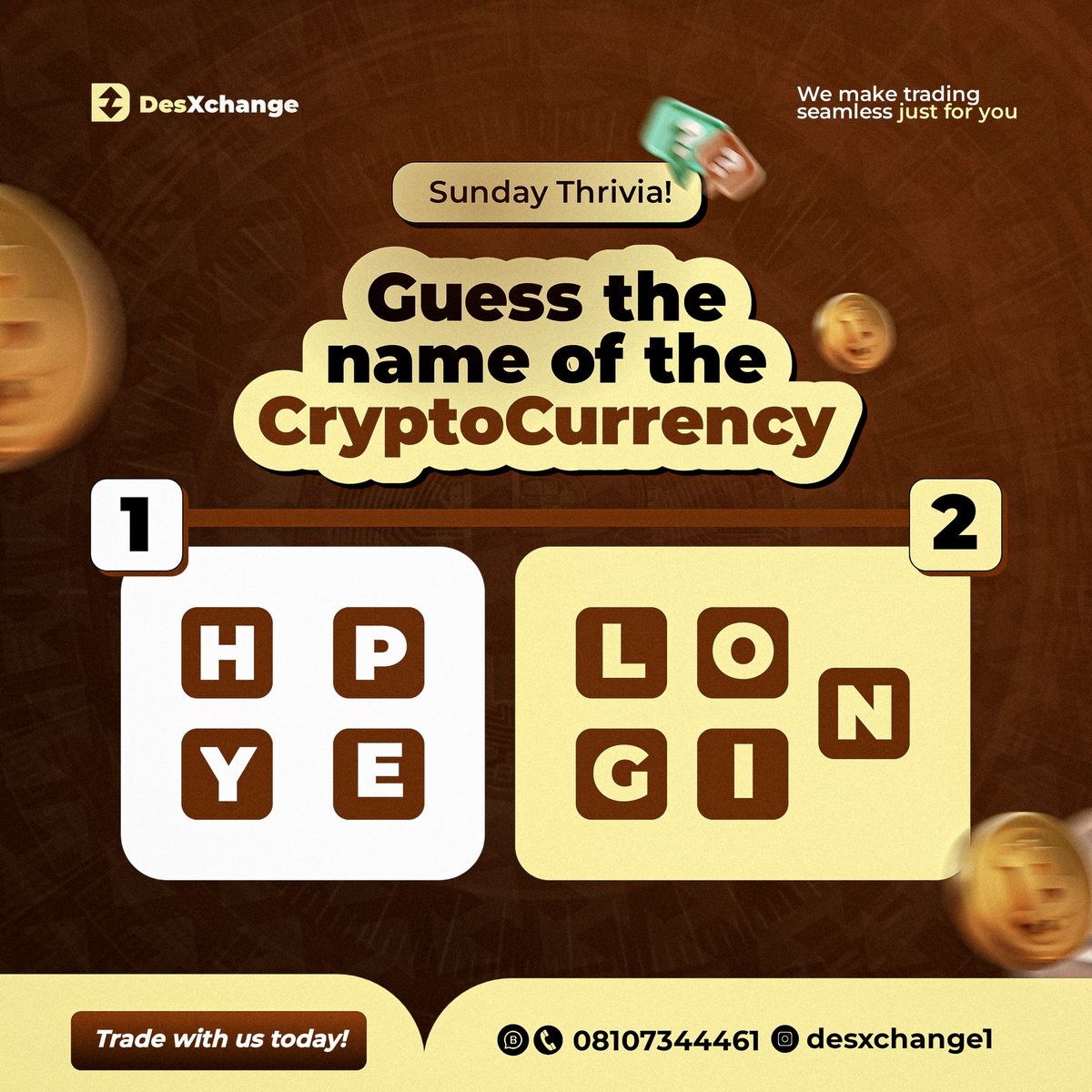 DesXchange_'s tweet photo. 📌 Sunday is here again Chads🧡

Let's see who wins today's Trivia again!

To win;

• Follow @DesXchange_ & @Desxchange2_
• Retweet
• Tag 2 friends
• Comment your answers 📌

Giving 5k cash price to the 2 lucky people 🤎

Picking 2 winners randomly in 24 hrs.

The lucky ones shall be picked.

Lfg🤎🔥