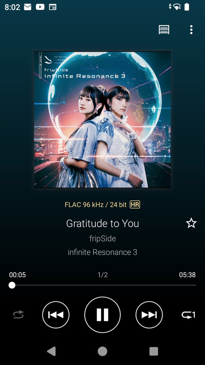 k_hamradio_JP's tweet photo. #Nowplaying
Gratitude to you Hi-Res -fripSide Phase3(infinit Resonance3-fripSide)
#なうぷれ
#Gratitude_to_you
#fripSide
#Hi_Res
#ハイレゾ
#NW_ZX707エージング中
#各局本日もお疲れ様でした https://t.co/ZBmQhHdZhg