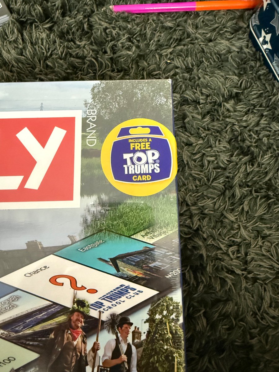 andypies's tweet photo. @toptrumps bought Peterborough Monopoly and does not have an exclusive Top Trumps card. Other image was (Cluedo) for my birthday so may not be from you but seems odd neither have it https://t.co/mJPZQH8upy