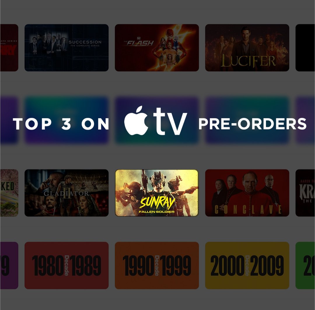 SUNRAY: Fallen Soldier is currently number 3 for pre-sales on Apple TV!

Pre-order your digital copy now by heading to sunrayfilm.com/where-to-watch
