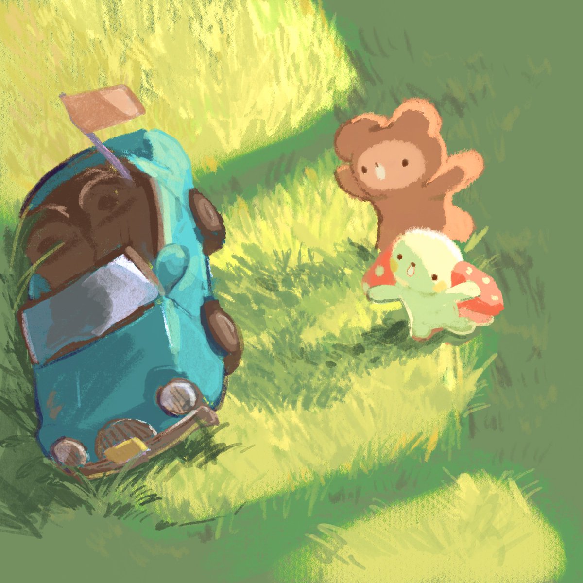 ちょうどいい大きさ！乗れるかな？✨

#今日のしいくま #ゆるいイラスト #illustration