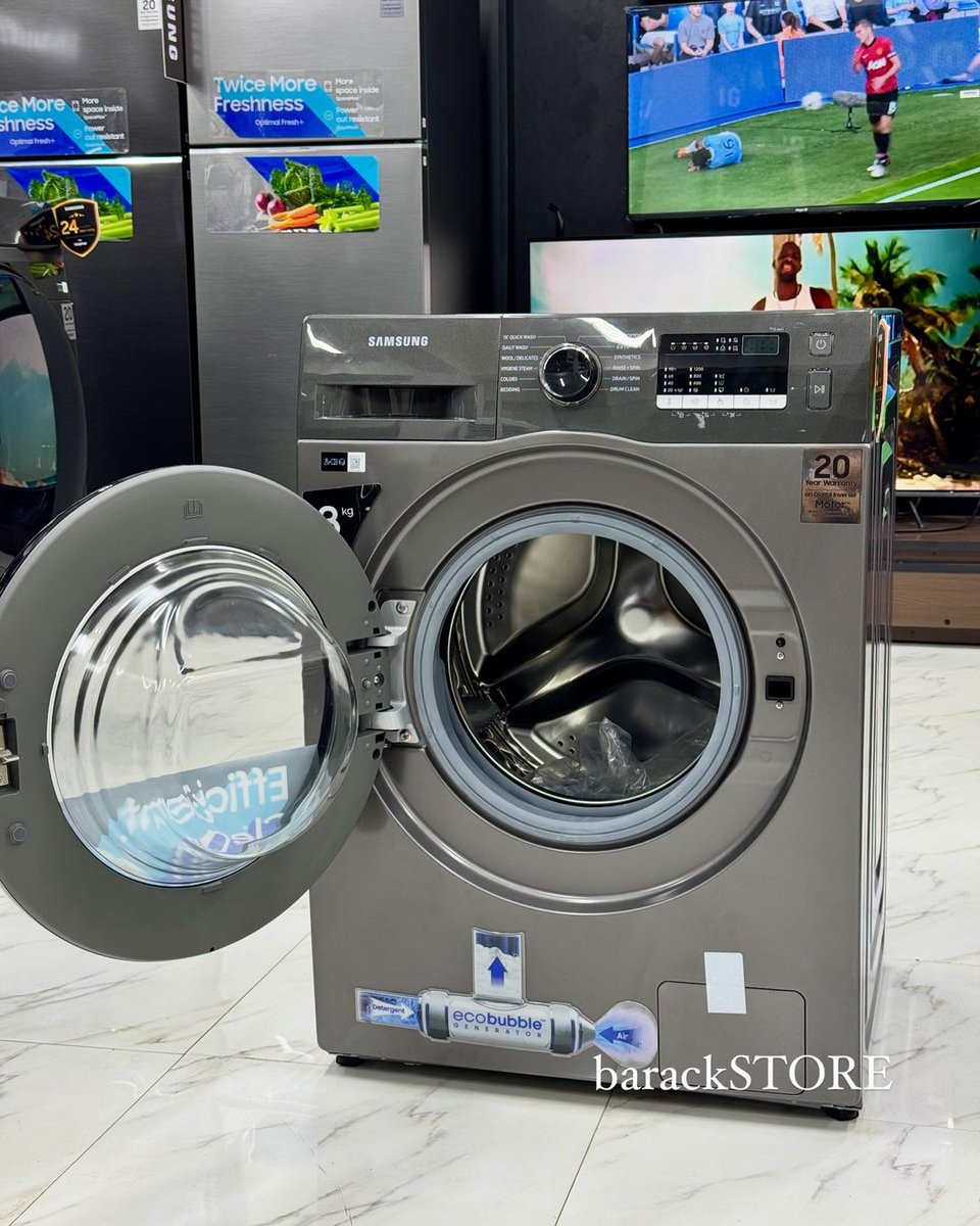 BarackStore_'s tweet image. Washing Machine Samsung zinapatikana Mjengoni🔥

Ni automatic washing machines maana yake: 

🔹INAFUA
🔹INASUUZA
🔹INAKAMUA

Bei ya Wash &amp;amp; Spin (Za kufua na Kukamua 

🔹8KG Samsung - 1,550,000/-

🔹9KG Samsung - 1,970,000/-

🔹10KG Samsung - 2,250,000/-

🔹11KG Samsung-…