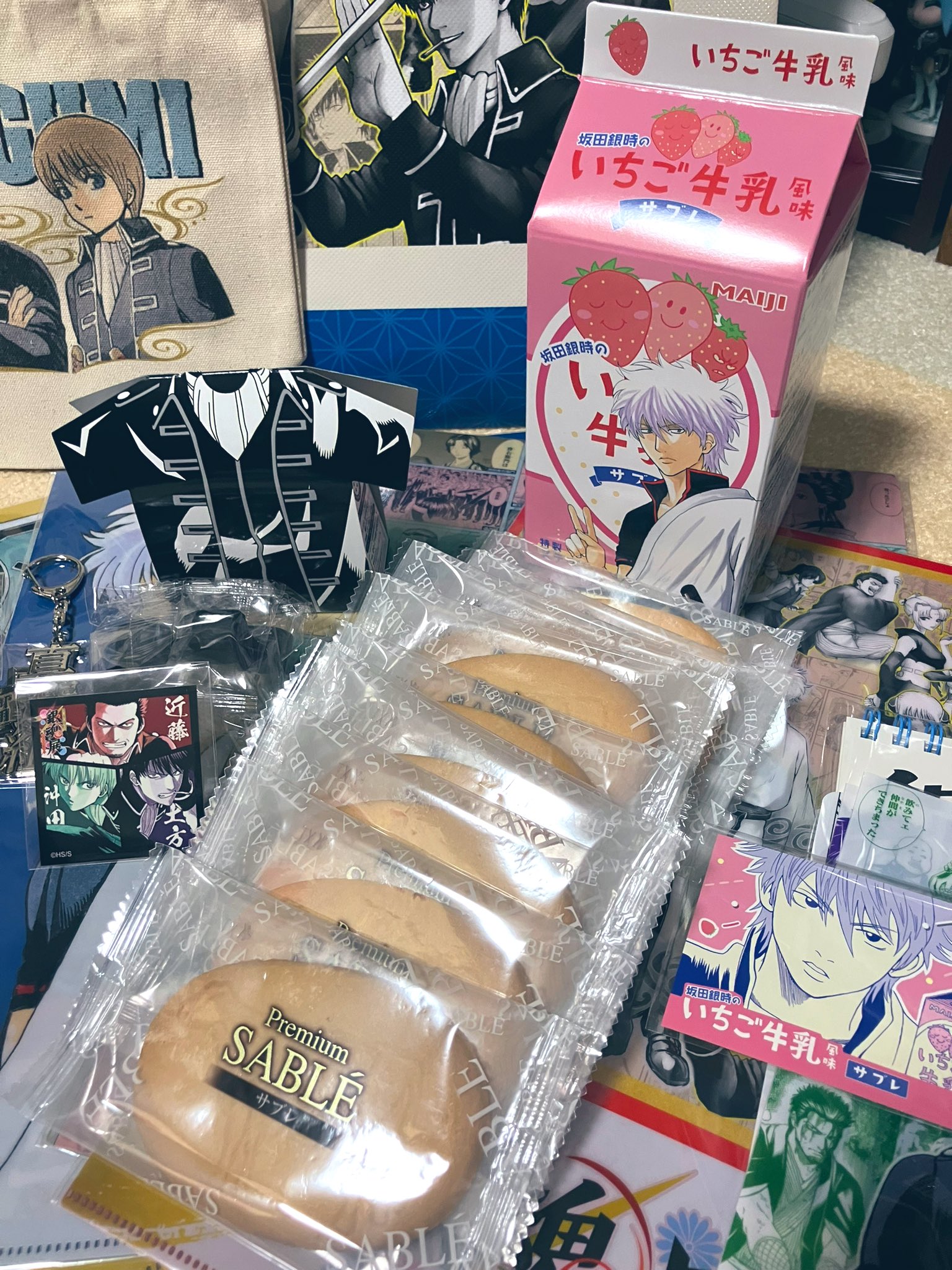 銀魂展 坂田銀時のいちご牛乳風味サブレ 愛らしく 銀魂展 坂田銀時のいちご牛乳風味サブレ 愛らしく