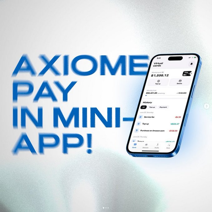 axiome_tr's tweet photo. 🚀 Harika haber! AxiomePay artık Telegram MiniApp'te aktif! 🎉
Doğrudan Telegram kanalımız üzerinden erişebilirsiniz: https://t.co/fSZeQu0EFM.
Bugün sorunsuz ödeme deneyimini keşfetmeye başlayın! 💳✨
#AxiomePay #Axiome #AXMToken #NexDex #AXM https://t.co/RWf5q5NiR3