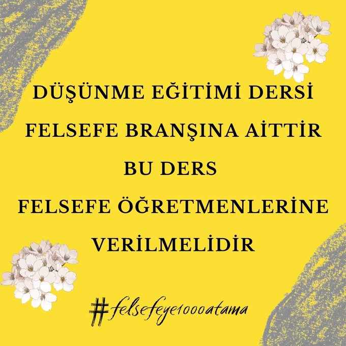 Felsefeye ilgili kurumların ve derneklerin bu talebi savunması ve gündemde tutması gerekir.
Sorun yalnızca felsefe öğretmenlerinin atanması sorununa bir çözüm üretmenin ötesinde bir sorundur.