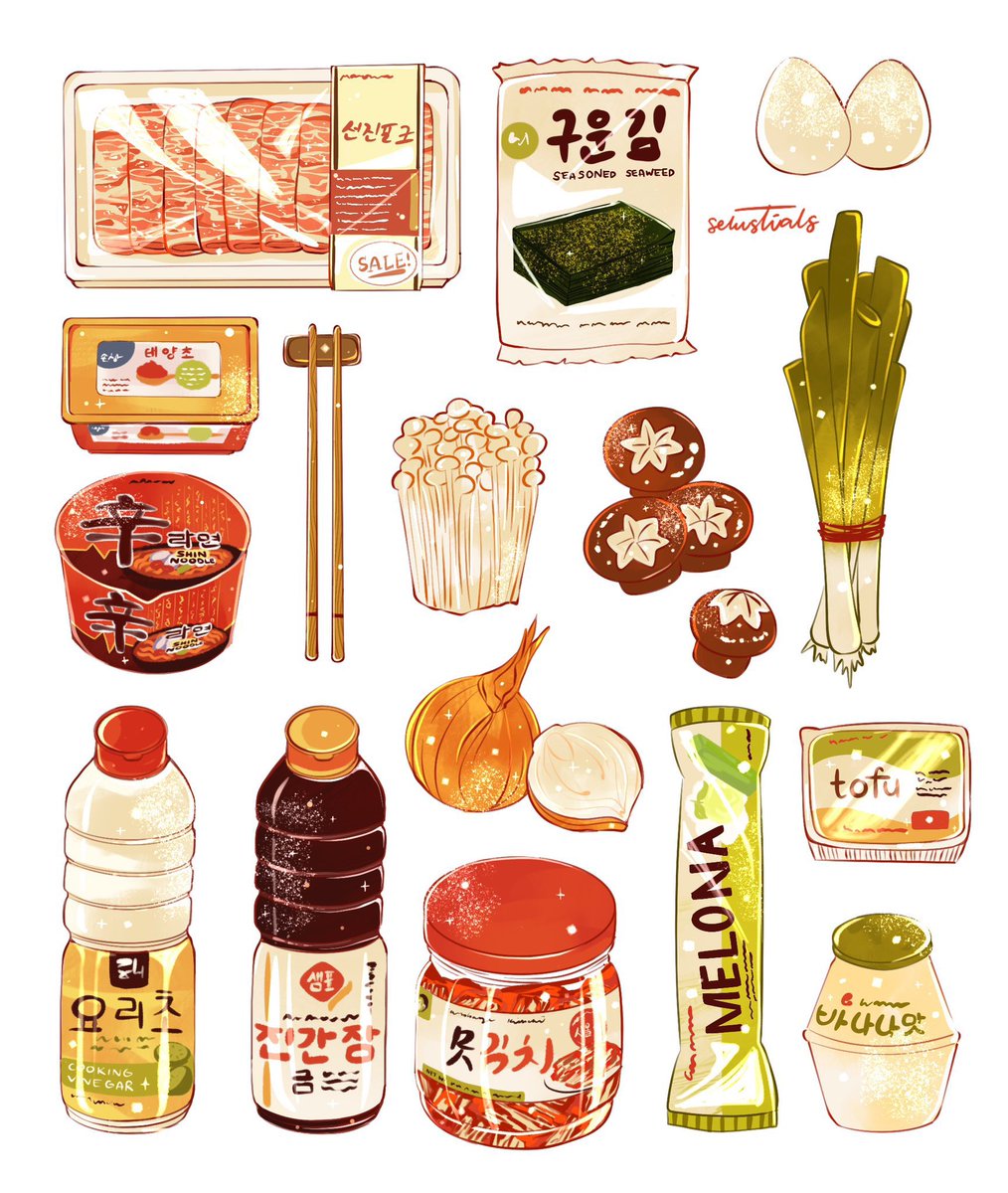 selustials's tweet photo. this grocery flatlay! really enjoyed making this one 🥓 https://t.co/XUJoqU0PGo