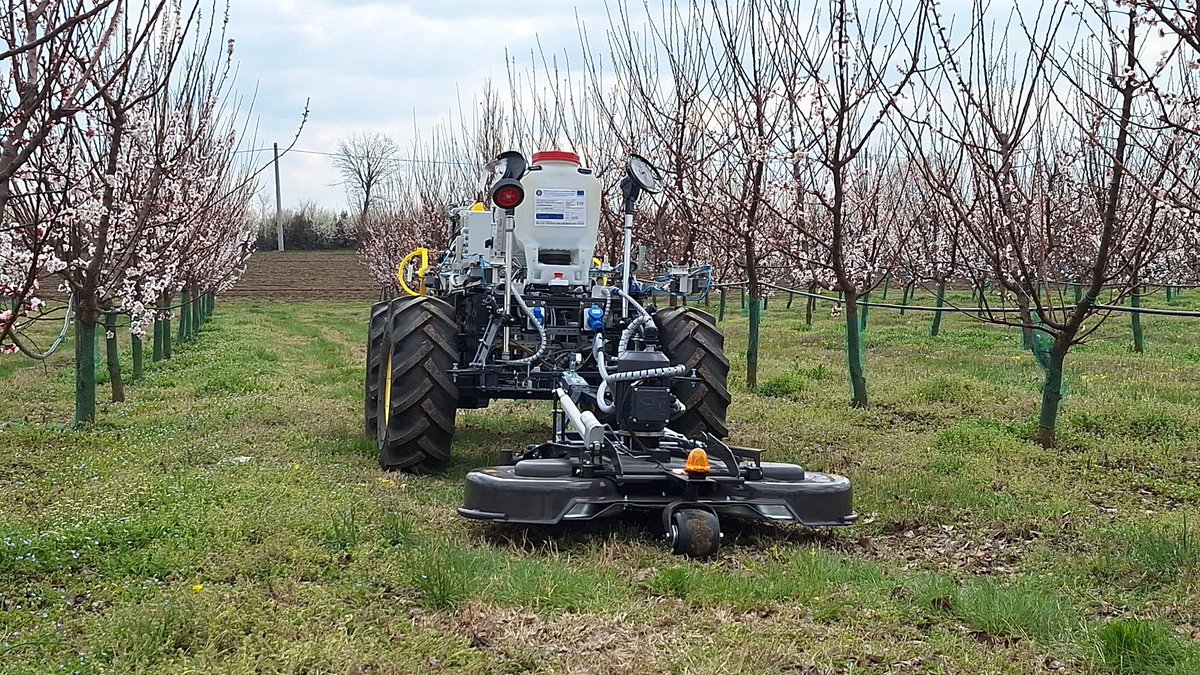 calinrobotics's tweet image. Innovation in Agriculture
RoboFarmer – an autonomous orchard maintenance robot. It is equipped with a tool designed to cut grass between rows.
#robotics #agbot #autonomousrobot #ros #gpsrtk