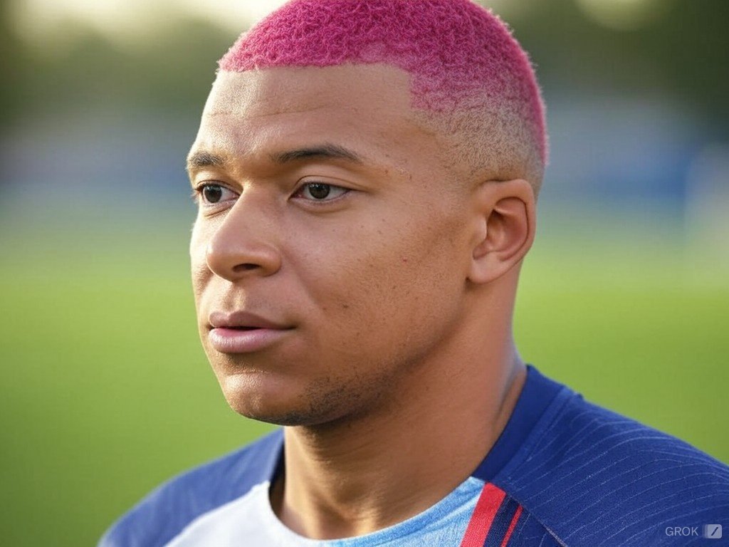 rydayae's tweet photo. @KMbappe a déjà eu les cheveux roses https://t.co/EmG0rCR72K