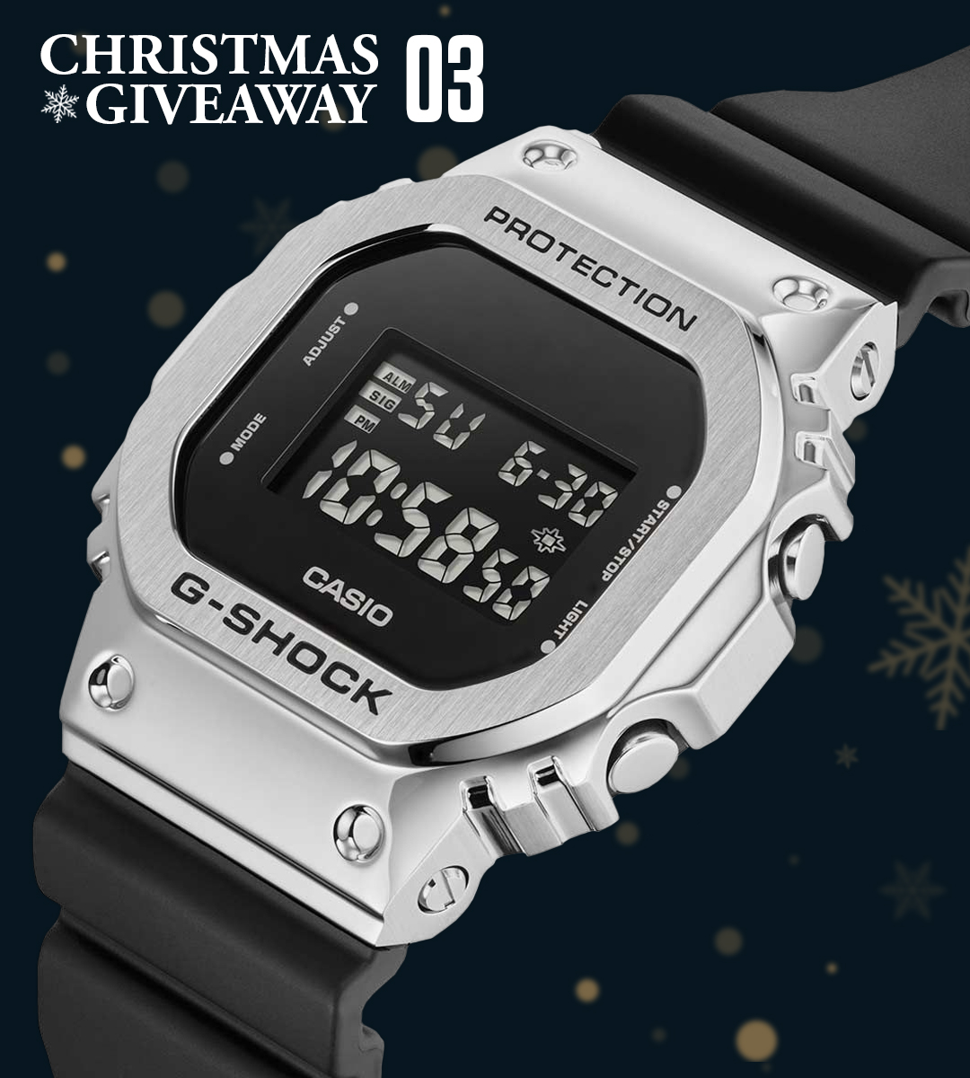 ☃️ CASIO WATCH GIVEAWAY ☃️⁠

The third watch in our Christmas Giveaway is this Casio G-Shock! 

How to enter:⁠
✔️ Follow <a href="/firstclasswatch/">First Class Watches</a> ⁠
✔️ Like this post⁠
✔️ Tell us whether you've finished your Christmas shopping
⁠
The giveaway will close on 22/12/24 at 11:59 pm.