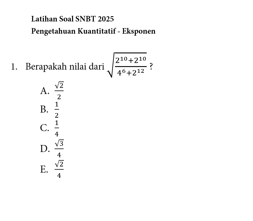 nakamatika's tweet photo. Latihan SNBT 2025
Eksponen lagi

(bukan) Soal Asli UTBK 2023

Estimasi waktu 48 detik https://t.co/8fKjtQuXaW