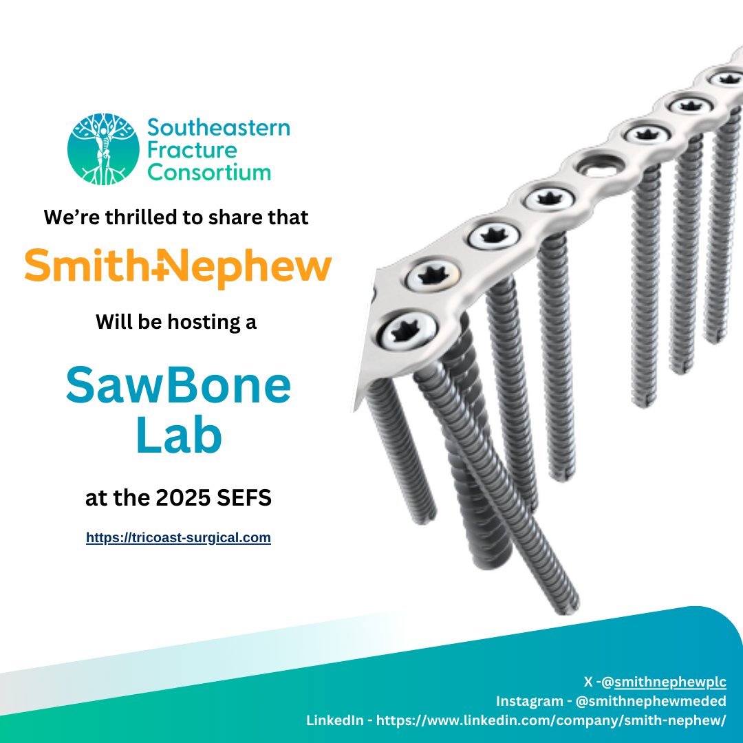 Discover how a dynamic implant system can revolutionize periprosthetic fracture surgery! Join Dr. Sharon Babcock and Dr. Christopher Parks at SEFS 2025 as they walk attendees through Smith &amp; Nephew's large and periprosthetic fracture system at #SEFS 2025.