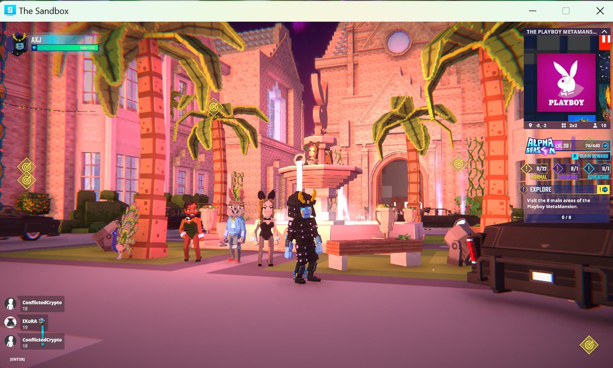 Chillin' by the <a href="/Playboy/">Playboy</a>'s bunny fountain in Metamansion in <a href="/TheSandboxGame/">The Sandbox</a>. Living the luxe life—virtually! 🐰💎 register-landings.sandbox.game/alphaseason4-s… #TheSandbox #AlphaSeason4 #AS4SocialChallenge